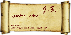 Gyurátz Beáta névjegykártya