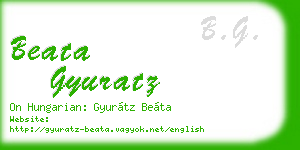 beata gyuratz business card