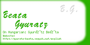 beata gyuratz business card